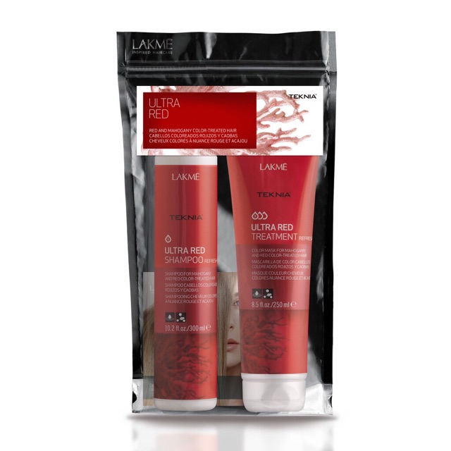 Bộ Dầu gội và Kem hấp dành cho tóc màu Đỏ Ultra Red Lakme 300ml/250ml