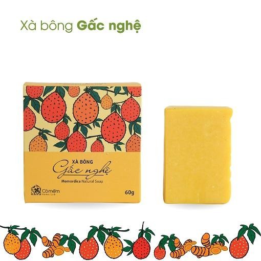 Xà Bông Rửa Mặt Cho Bà Bầu - Xà Bông Gấc Nghệ Giảm Thâm Mụn Cỏ Mềm - Xà bông Thiên Nhiên An Toàn