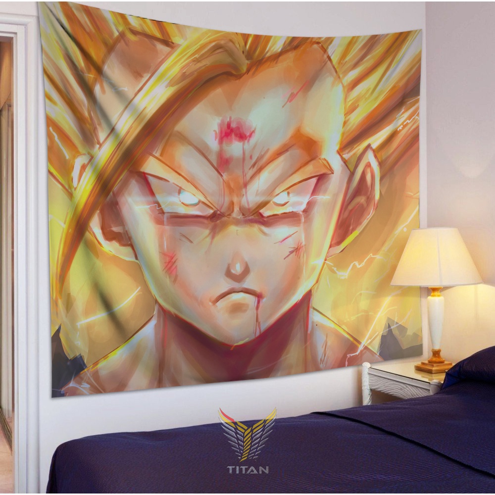 Tranh Vải Decor Dragonball Chất Liệu Lụa Cao Cấp - Tặng Kèm Đèn Led