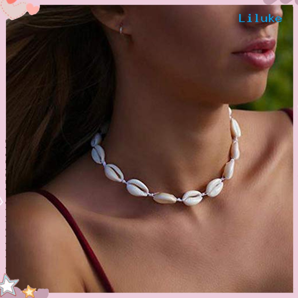 Vòng Cổ Choker Phối Hạt Và Vỏ Sò Thời Trang Cá Tính Cho Nữ
