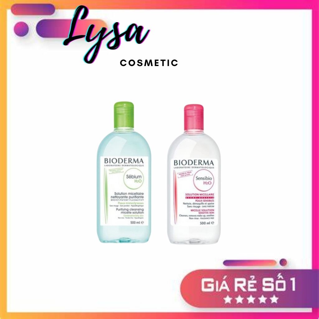 Nước tẩy trang Bioderma làm sạch dịu nhẹ 500ml, tẩy trang Bioderma cho mọi loại da - Lysa cosmetic