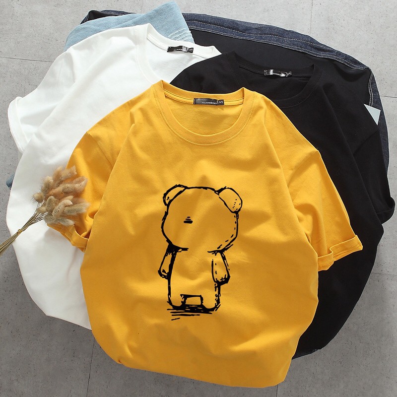 Áo thun tay lỡ KOMBOH phông Unisex nam nữ oversize form rộng đẹp ulzzang GẤU CÔ ĐƠN A12