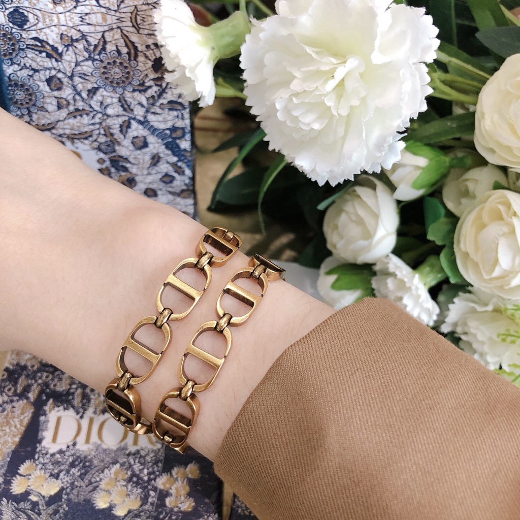 Vòng cổ choker DIOR kim loại phong cách vintage nữ