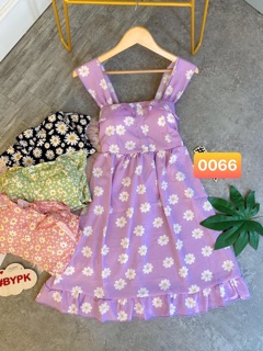 Đầm hoa cúc xoè 2 dây có mút ngực
