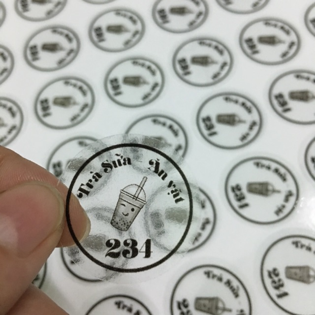 In Tem Trong Dán Ly Trà Sữa Theo Yêu Cầu