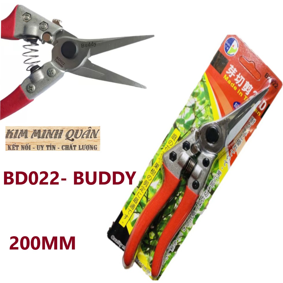 Kéo Cắt Cành Mũi Nhọn 200mm Tiêu Chuẩn JAPAN BD022 BUDDY