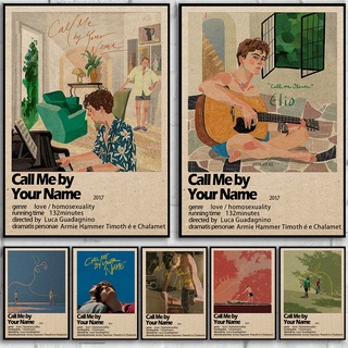 Poster Phim call me by your name Phong Cách retro Nghệ Thuật Trang Trí Phòng Khách / Quán bar