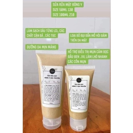 Sữa rửa mặt đông y gia truyền 50ml loại bỏ mụn ẩn sạch sâu lỗ chân lông, kiềm dầu nhơn ngăn ngừa mụn