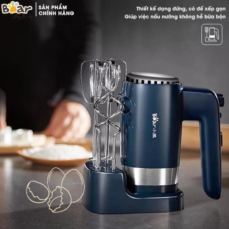 Máy Đánh Trứng Cầm Tay Mini Bear HM B01V1 Máy Đánh Kem Với 10 Tốc Độ Tối Đa 1250 Vòng/Phút Vỏ Nhựa ABS Cao Cấp