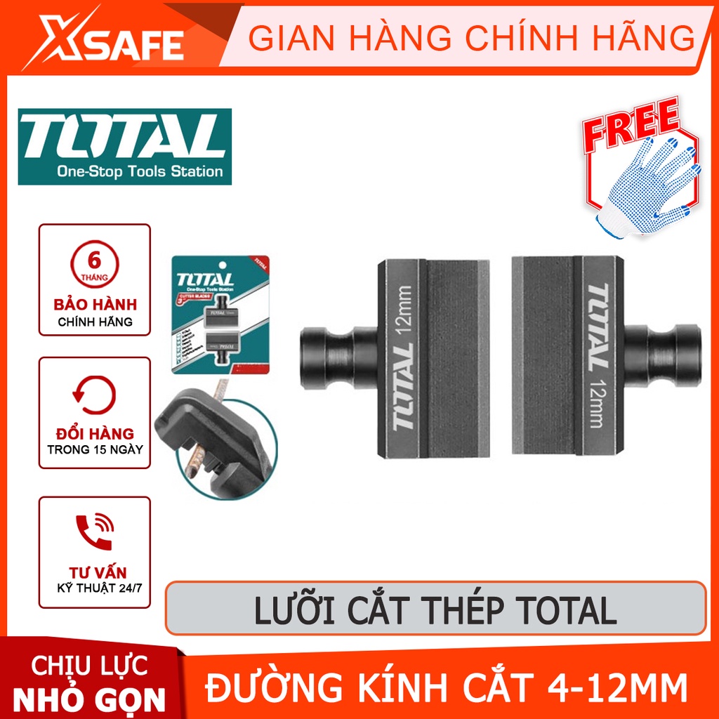 Lưỡi cắt thủy lực TOTAL | lưỡi cắt thép đường kính cắt 4-12mm và 4-22mm chất liệu CR12MOV, chịu nhiệt cắt sắt thép nhanh