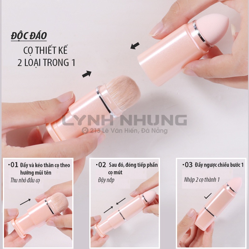 Bọ cọ trang điểm 8 món có thể thu gọn mini tiện lợi mang theo mình
