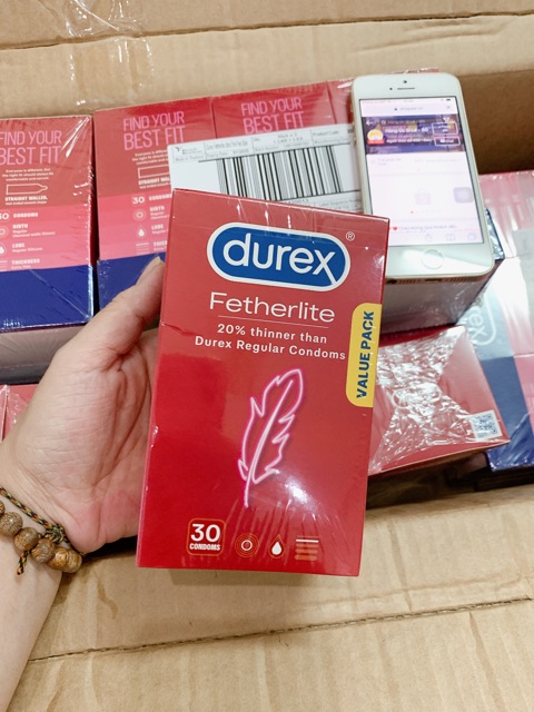 (Date 05/2025 - Mẫu mới) Bao Cao Su Durex Úc hộp 30 cái