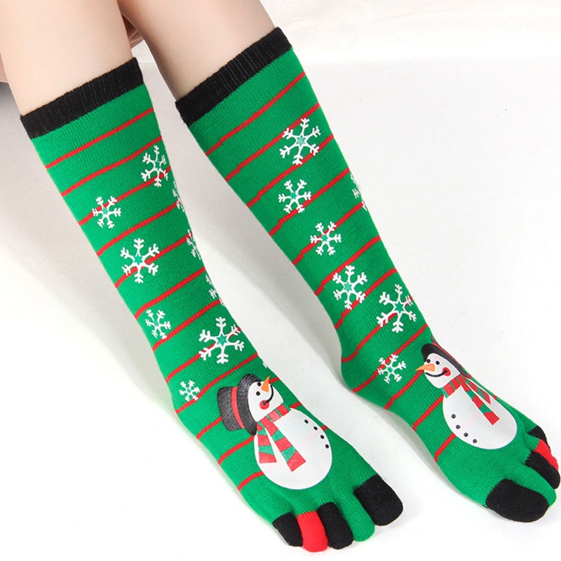 Tất xiangbao Năm Ngón In Họa Tiết Giáng Sinh Hoạt Hình