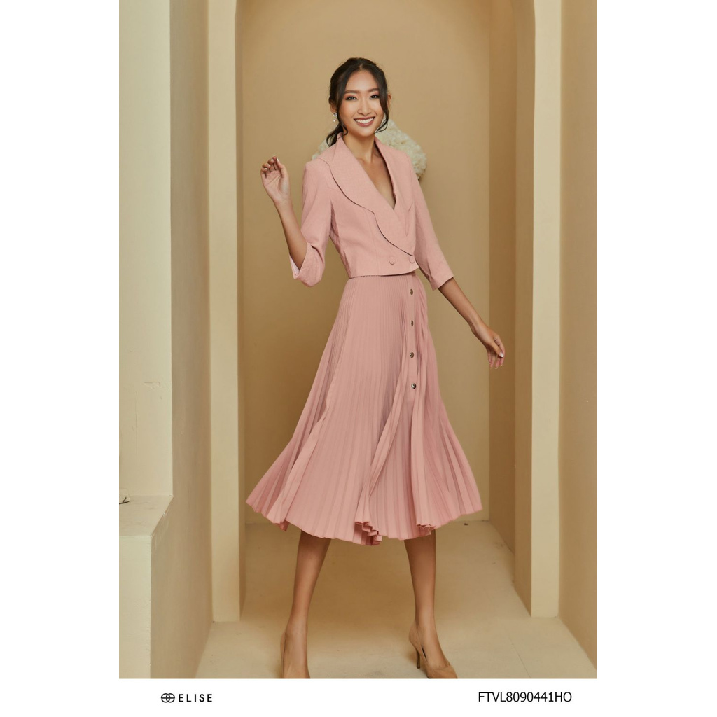 [Mã FAMALLT5 giảm 15% đơn 150k] Áo vest lửng hồng Elise