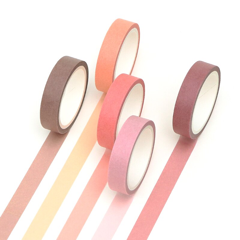 Set 5 cuộn băng keo màu trơn nhã nhặn tinh tế