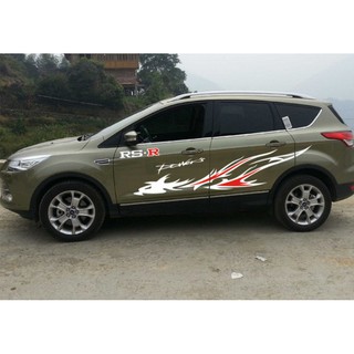 Tem xe ô tô thể thao TS039 (trắng đỏ)