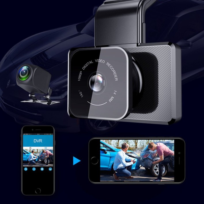 Sản phẩm Camera hành trình ô tô Phisung K10 tích hợp camera lùi, kết nối WIFI, định vị GPS ..