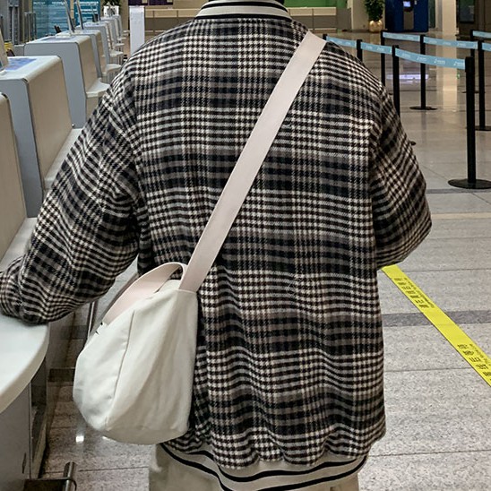 Áo khoác bóng chày kẻ sọc thời trang ca rô thêu chữ dành cho cặp đôi thời trang phong cách hàn quốc áo khoác nam lỏng lẻo giản dị retro