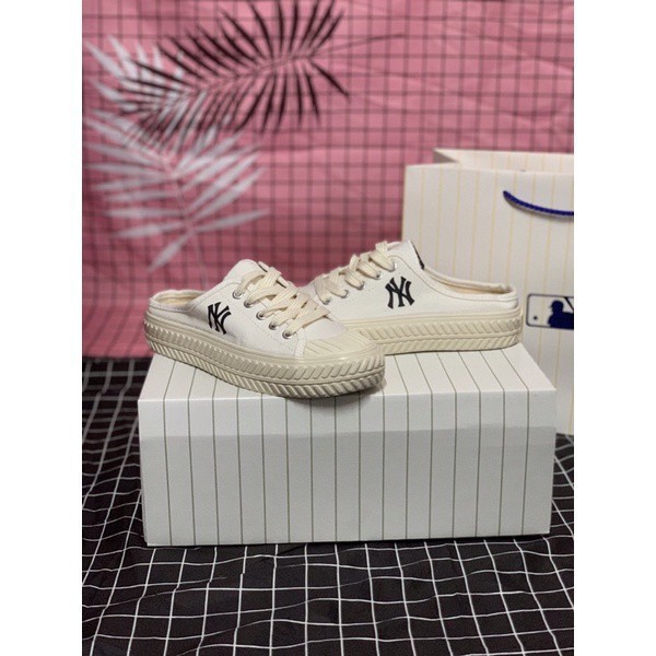 (ẢNH THẬT 1.1) Dép độn đế nữ MIB NY , sục in hoạ tiết