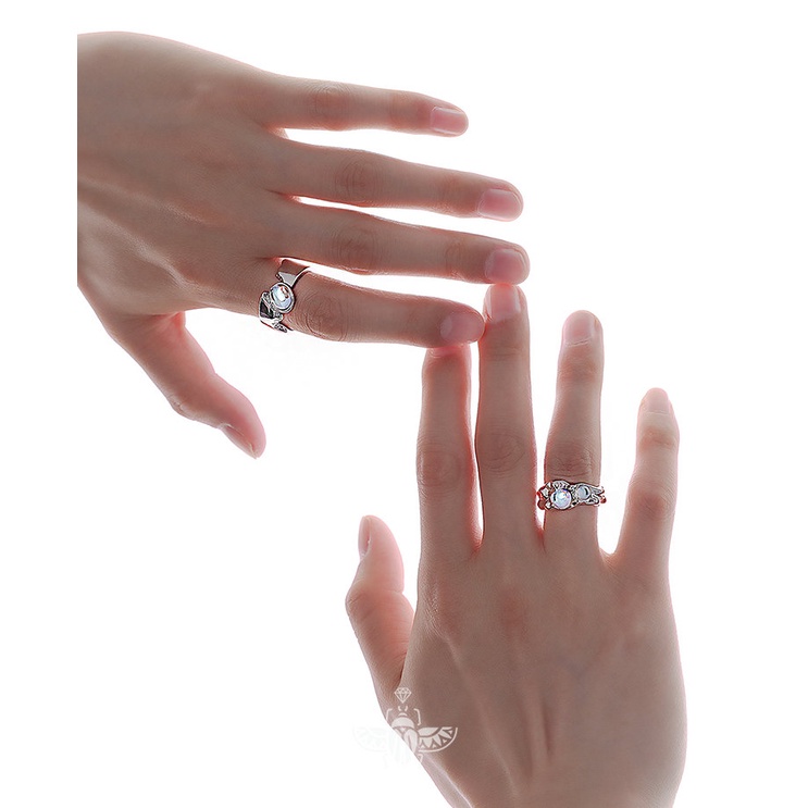 Nhẫn Đá Mặt Trăng Mở Điều Chỉnh Được Thiết Kế Thời Trang Cá Tính Cho Nam