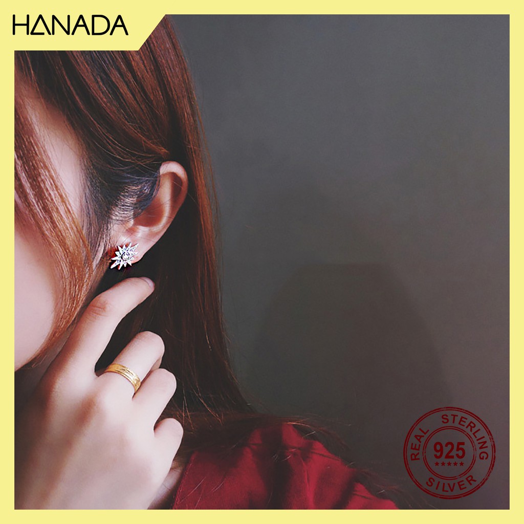 Bông Tai Bạc 925 Hanada Tia Sáng 0358 B17