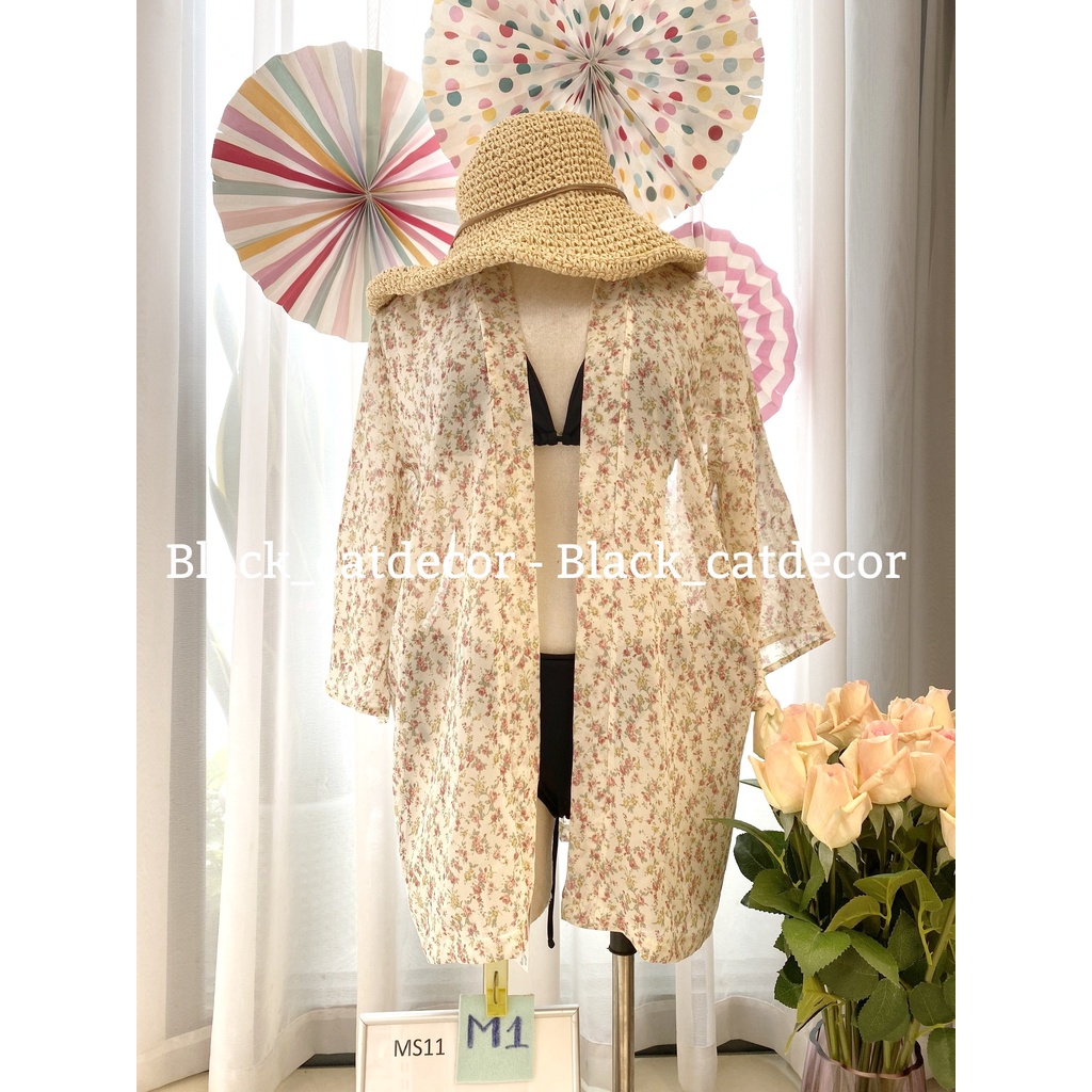 Kimono, Áo Choàng voan, áo khoác ngoài bikini Đi Biển Họa Tiết MS11