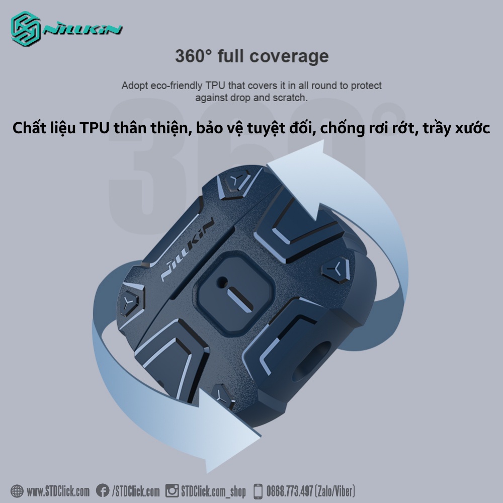 BAO SILICON CHỐNG SỐC AIRPODS 3 NILLKIN EXPLORER CHÍNH HÃNG
