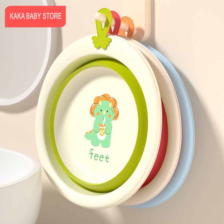 Chậu rửa mặt, chậu tắm gấp gọn hình con ong, khủng long dễ thương cho bé [Olala Baby]