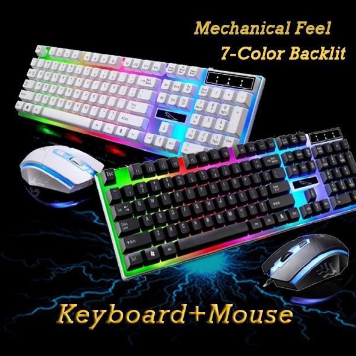 Bàn Phím Gaming Kèm Chuột Có Đèn Led 7 Màu G21, Phím Giả Cơ Led Siêu Đẹp Chuyên Chơi Game, Văn Phòng Cho Máy Tính Laptop