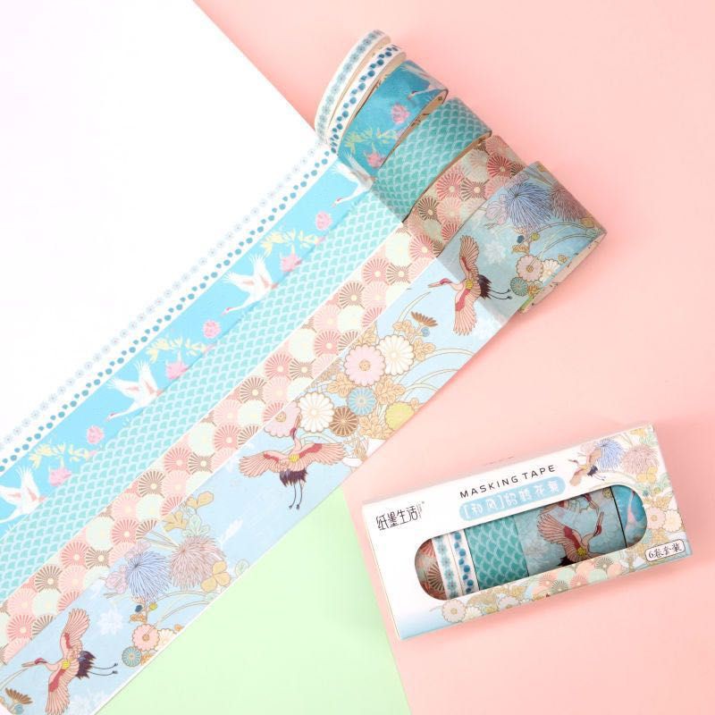 Set 6 cuộn băng dính washi tape