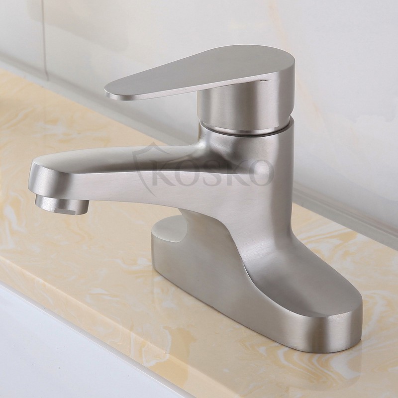 Vòi lavabo nóng lạnh Kosko inox 304 2 chân (Tặng kèm dây cấp bảo hành 12 tháng), Vòi rửa mặt nóng lạnh vòi lavabo giá rẻ