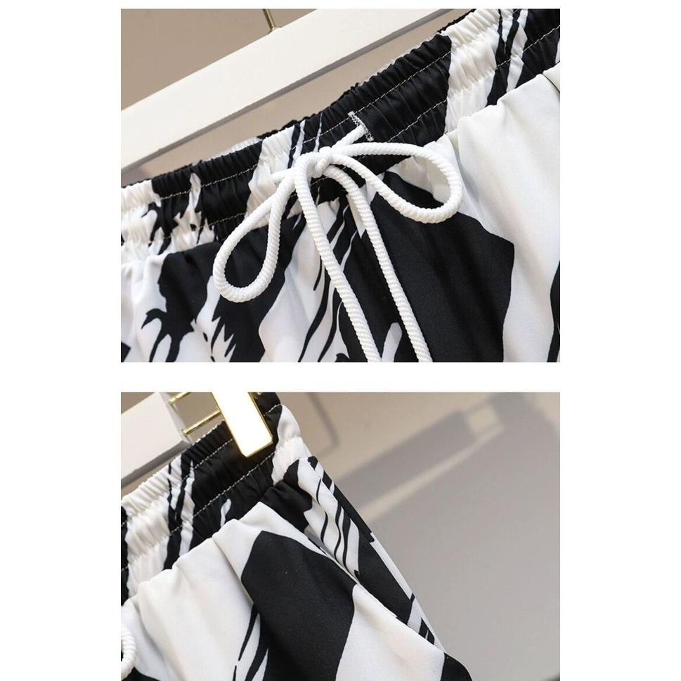 Quần Harem Dài Dáng Rộng Phối Dây Rút Trẻ Trung Năng Động Cho Nữ