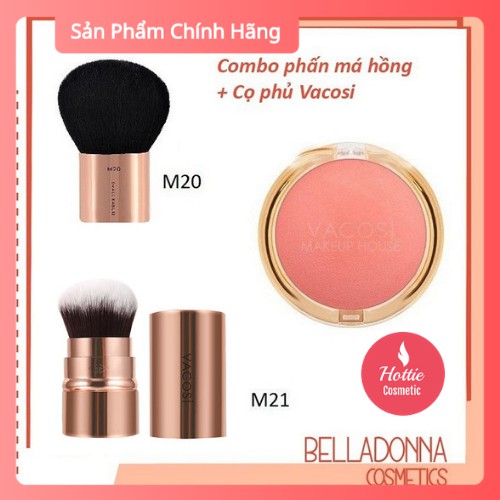 [FREESHIP - CHÍNH HÃNG] Combo Phấn má hồng dạng hộp VACOSI Lolipop 5g + Cọ Kabuki Vacosi M-20 hoặc Cọ nắp M21