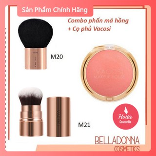 Combo phấn má hồng dạng hộp vacosi lolipop 5g + cọ kabuki vacosi m-20 hoặc cọ nắp m21