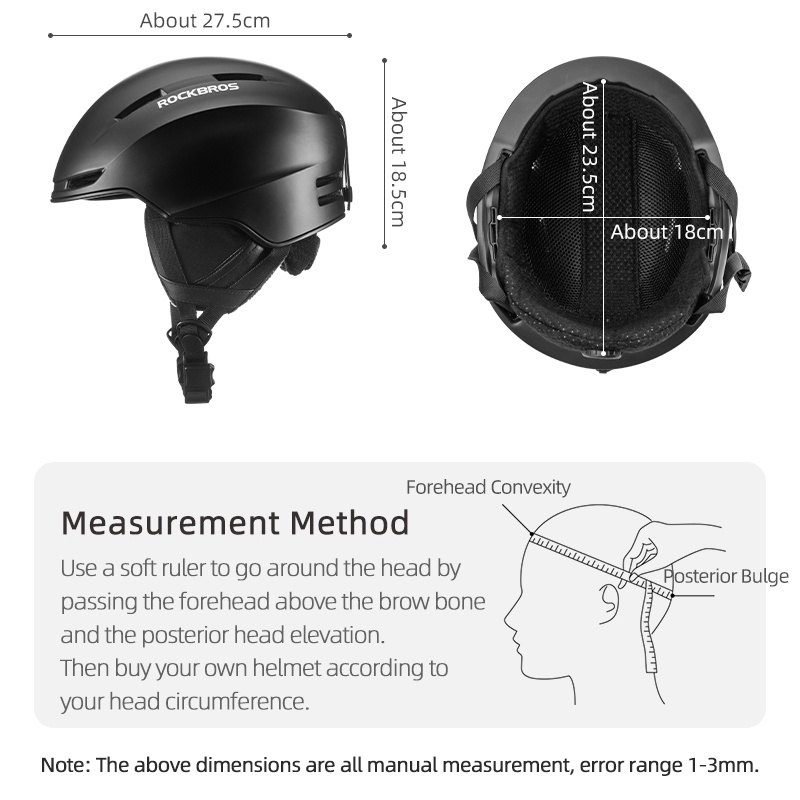 Rockbros Mũ Bảo Hiểm Trượt Tuyết Siêu Nhẹ Cho Nam Nữ