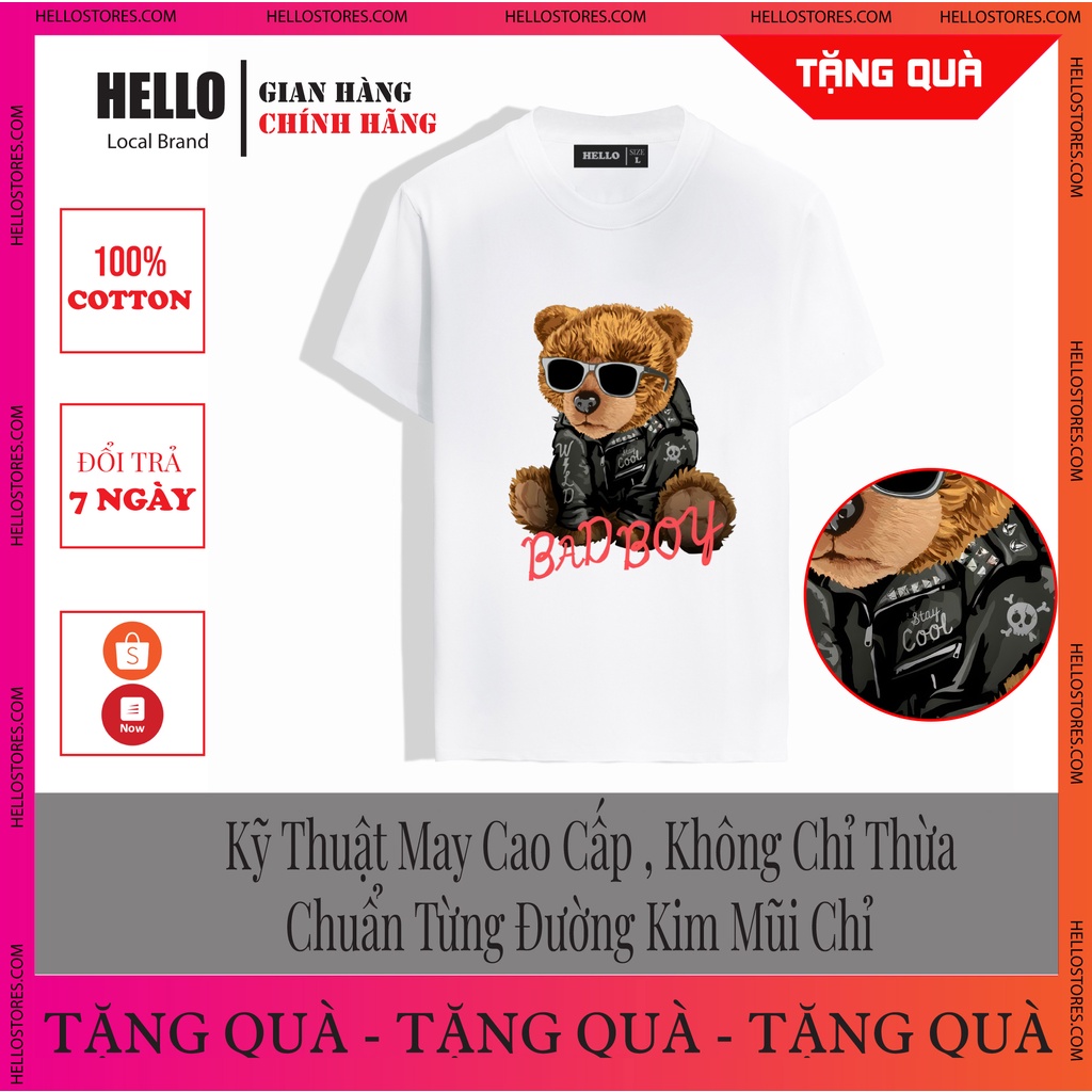 [MÃ HELLOAP01 GIẢM 10% TỐI ĐA 10K ĐƠN TỐI THIỂU 700k] Áo phông nữ rộng unisex cổ tròn HELLO BADBOY_Ap02 | BigBuy360 - bigbuy360.vn
