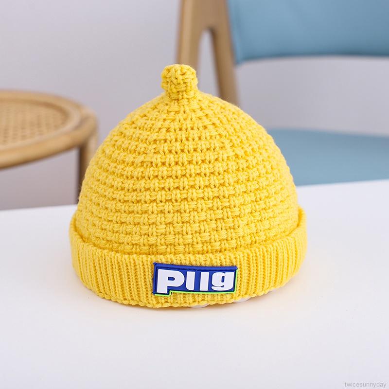 Mũ dệt kim cotton mềm sưởi ấm mùa đông cho em bé 1-6 tuổi