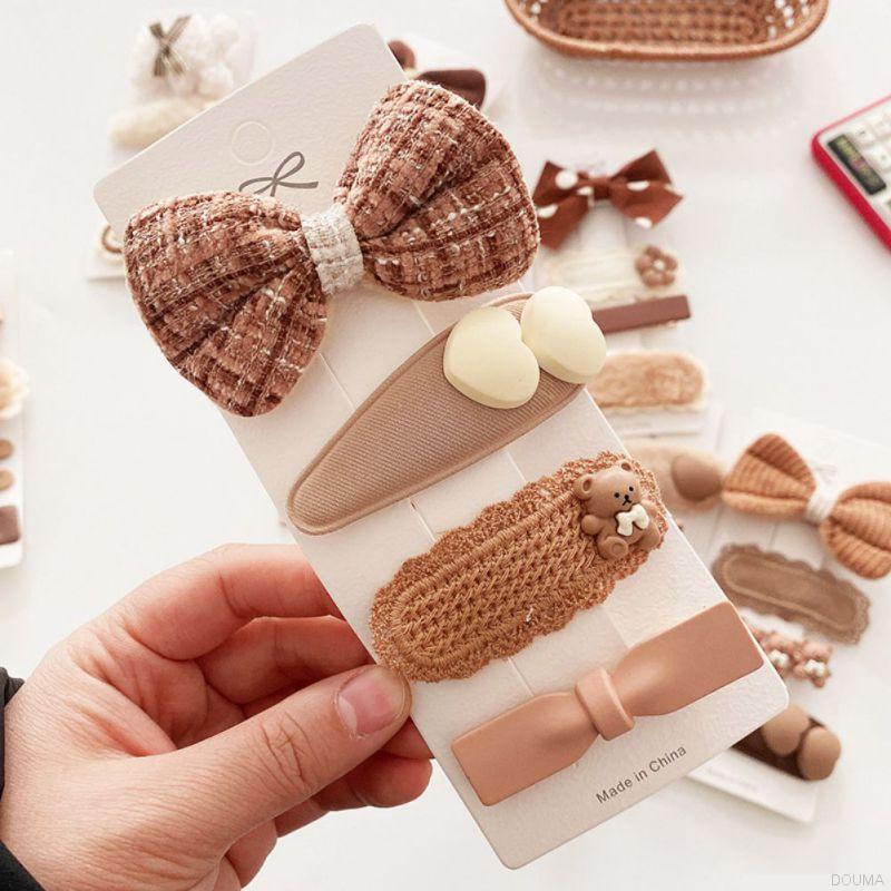 Set 4 kẹp tóc tùy chọn kiểu dáng hoạt hình dễ thương