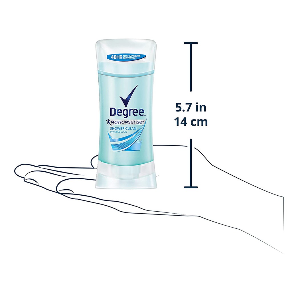 Lăn sáp khử mùi nữ Degree MotionSense Anti-Perspirant &amp; Deodorant Shower Clean 74g (Mỹ)