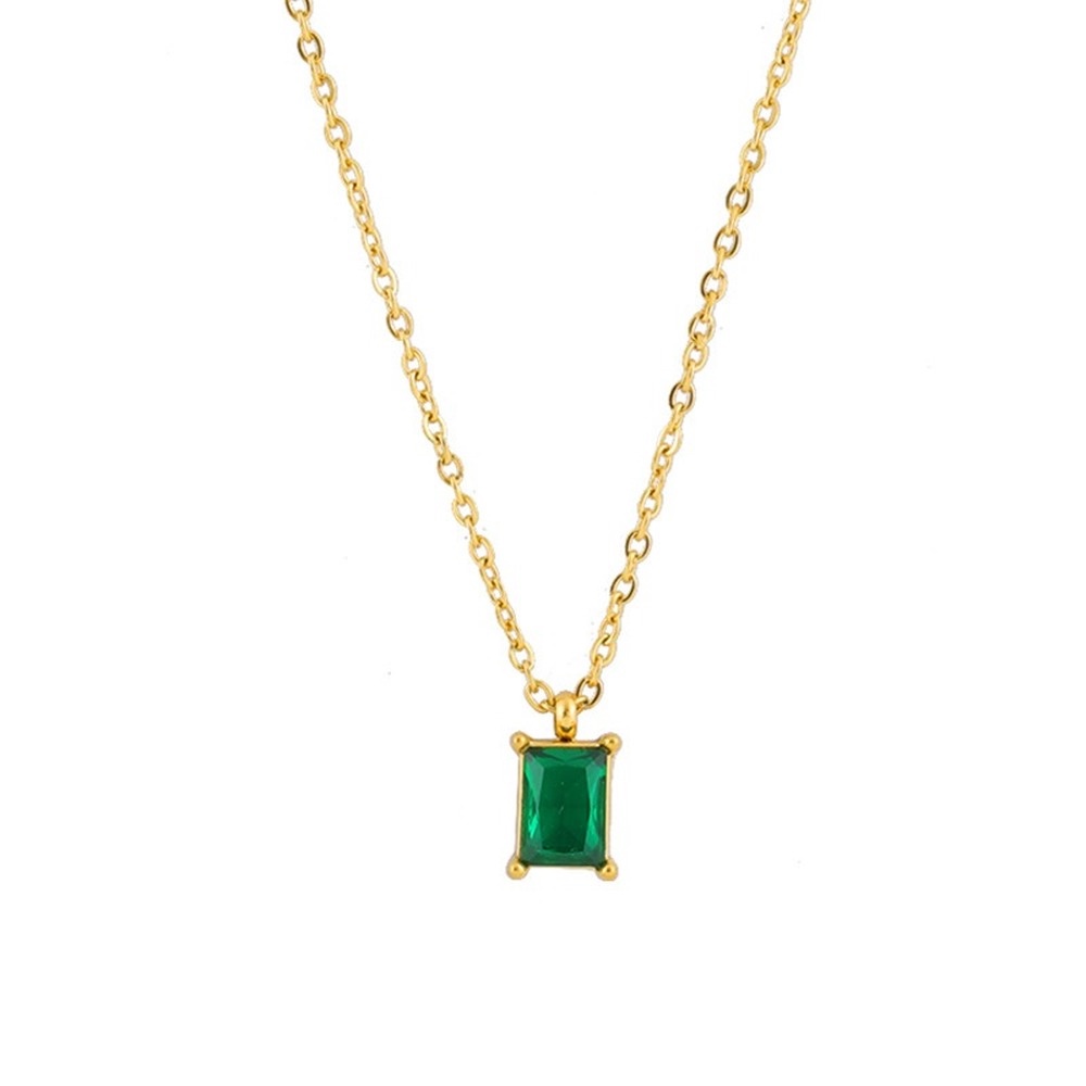 Dây chuyền mạ vàng 18k đính đá nhiều màu sắc sang trọng phong cách Âu Mỹ thời trang cho nữ