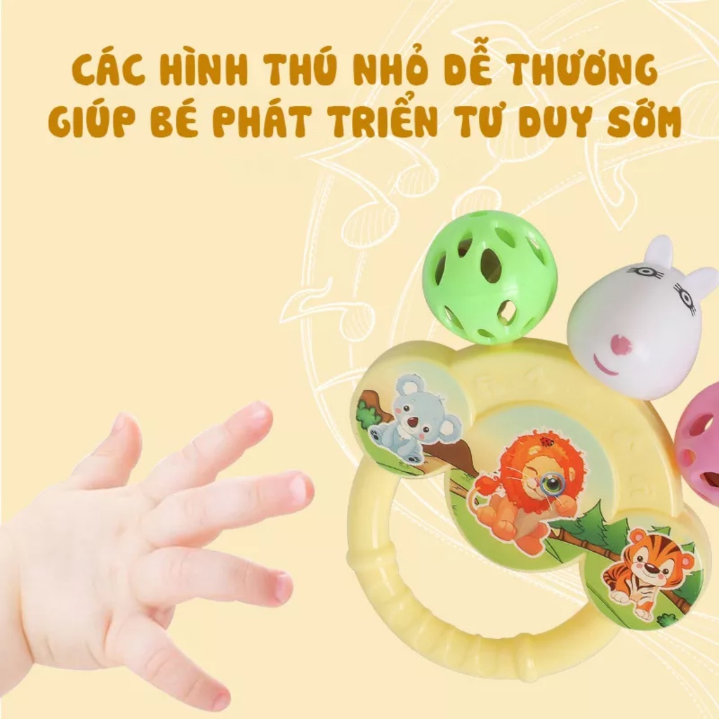 Bộ đồ chơi xúc xắc 7 món FUNNY Xúc xắc lục lạc nhiều màu sắc cho bé nuoiconkieuhan