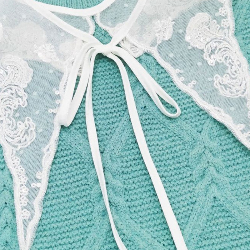 Cổ Áo Sơ Mi Giả Thêu Hoa Xinh Xắn Thời Trang Cho Nữ