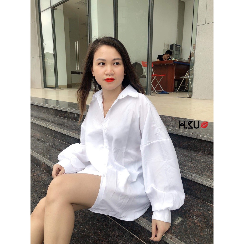 [ Mã WASTAPR giảm 10K đơn 50K] 💃Áo Sơ Mi Trắng Tay Bồng Dáng Rộng | BigBuy360 - bigbuy360.vn