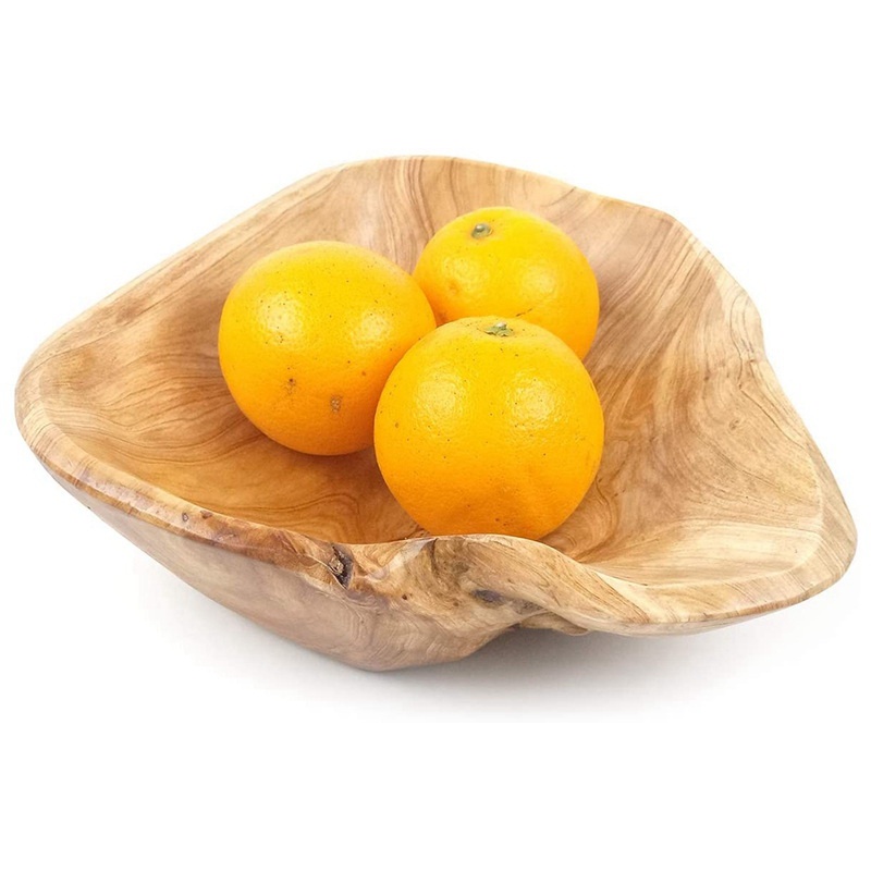 Tô Gỗ Đựng Salad Trái Cây Có Tay Cầm Sáng Tạo Trang Trí Phòng Khách