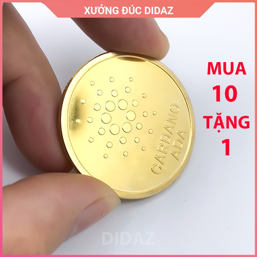 Đồng Xu Cardano ADA mạ vàng, bạc 24k làm đồ lưu niệm,trang trí,sưu tầm, quà tặng khách hàng, hội nhóm DX01