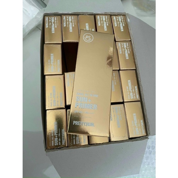 (Tặng ngay 5 mask) Chống nắng thủy tinh phiên bản mới   SUN & PRIMER Snail All in One PRETTY SKIN