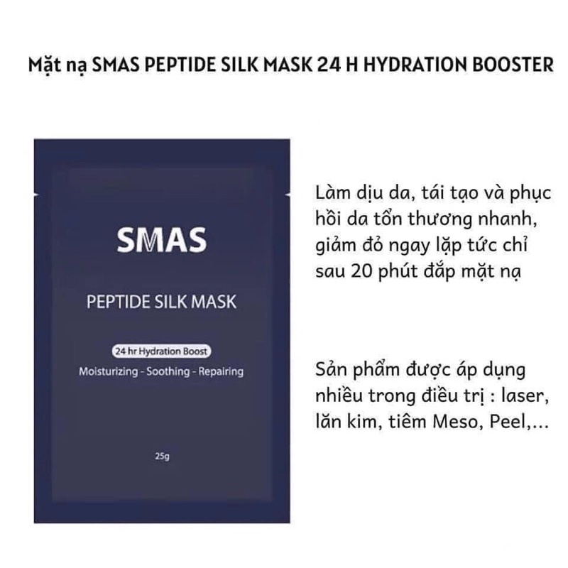 Mặt nạ SMAS Peptide Silk thần thánh giải quyết các vấn đề khô rát bong da, đỏ da do retinol, tretinol, peel da,...