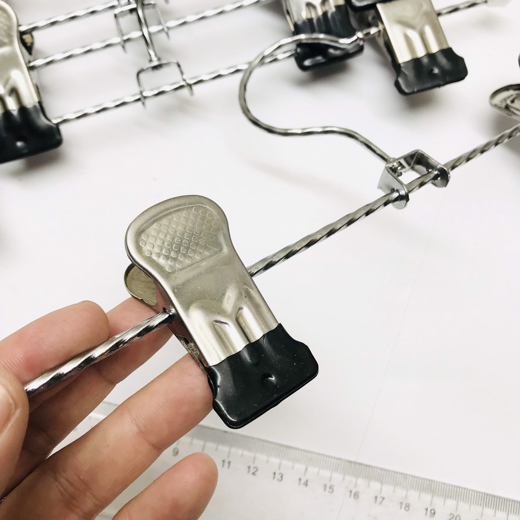 Móc kẹp kim loại/inox đầu kẹp nhựa. Combo 10 chiếc, hàng loại 1. Tiện dụng và thẩm mĩ