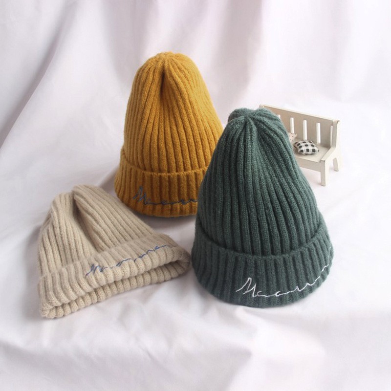 Mũ len cao cấp chất dày thêu chữ Earmuffs