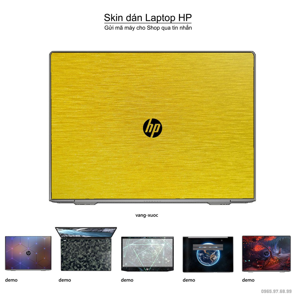 Skin dán Laptop HP màu vàng xước (inbox mã máy cho Shop)